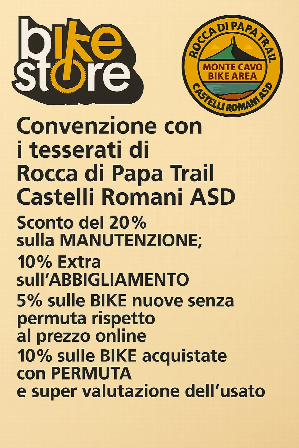 Locandina della convenzione con Bike Store